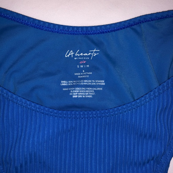 PACSUN LA Hearts Eco Blue Madelyn Sporty Bikini Bottom & Madelyn V Bikini Top - Picture 6 of 11